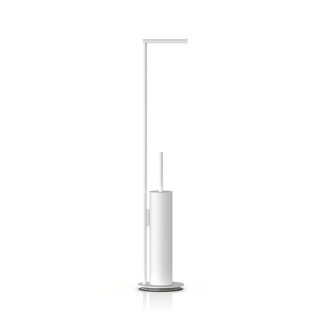 Напольная стойка с ершиком и держателем туалетной бумаги DECOR WALTHER  MK SBK  0522350  Ø 14,5 х 75,5 см, цвет белый матовый White Matt