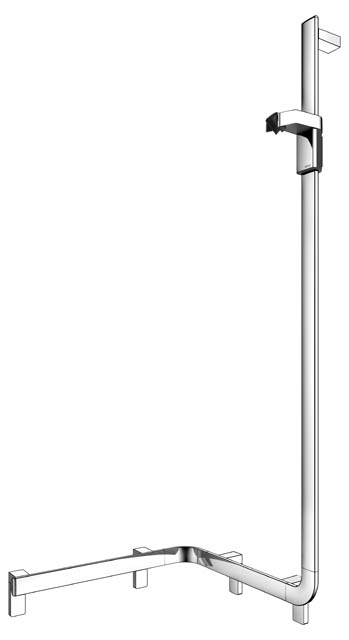 Поручень вдоль стены правый KEUCO AXESS 35008 016601 550/531/1301 мм, со штангой для душа, цвет Хром