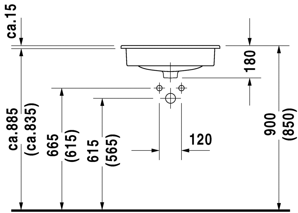 Раковина встраиваемая сверху  Duravit d-code 0337540000 54х43 см