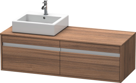 Тумба подвесная под раковину Duravit Ketho KT6697L7979 с дакмя выдвижными ящиками, орех натуральный