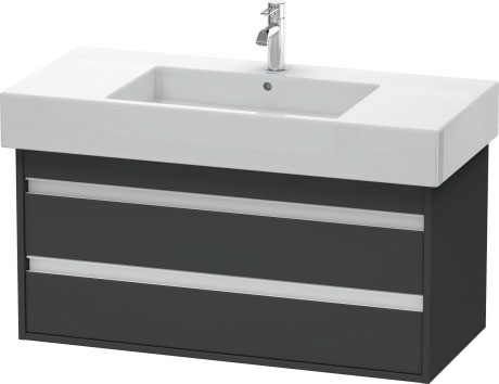 Тумба подвесная под раковину Duravit Ketho 6641 49 с двумя выдвижными ящиками, графит матовый