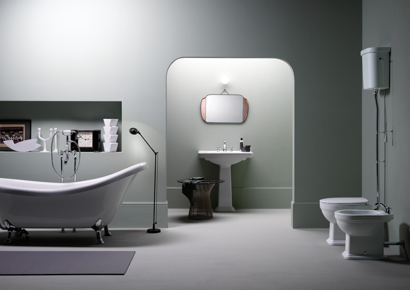 Унитаз приставной GSI CLASSIC 871111 540 мм х 370 мм, слив в стену, для крепежа FVB, белый глянцевый