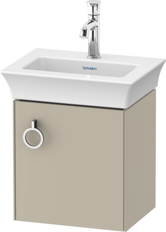 Тумба подвесная правая DURAVIT White Tulip WT4250RH3H3 298 мм х 384 мм, с одним выдвижным ящиком, с ручкой, тёмно-серый глянцевый