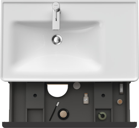 Тумба подвесная под раковину DURAVIT D-Neo DE435703030 784 мм х 452 мм, с выдвижным ящиком и выдвижным отделением, натуральный дуб