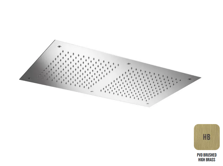 Встраиваемый верхний душ прямоугольный из латуни ALMAR SHOWER HEAD E044088.HB 380 мм х 700 мм, цвет High Brass
