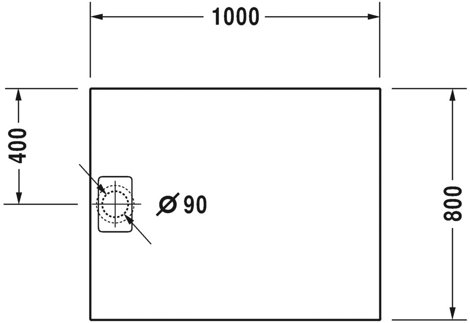 Душевой поддон DURAVIT Stonetto 720147380000000 1000 мм х 800 мм, белый