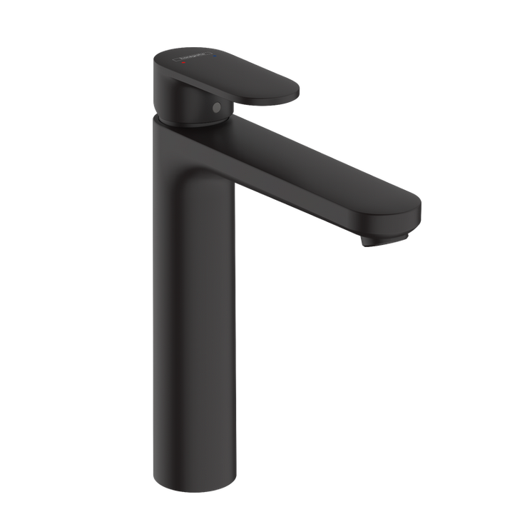 Однорычажный смеситель для раковины Hansgrohe Vernis Blend 71582670 ComfortZone 190, без сливного гарнитура, цвет Чёрный матовый