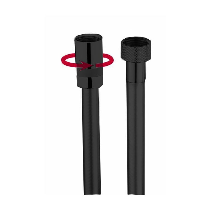 УЦЕНКА. Душевой шланг BOSSINI (CROMOLUX)  A00167C.073.1_УЦ   из армированного нейлона 1500 мм, черный матовый (073), упаковка-пакет / Товар с выставки. Состояние хорошее.