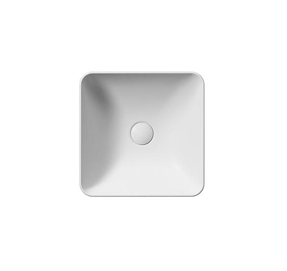 Раковина накладная квадратная GSI NUBES 903809 380 мм х 380 мм, без отверстия под смеситель, без перелива, белая матовая