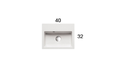 Раковина подвесная/накладная GLOBO STONE SCR40BI 400 мм х 320 мм х 140 мм, с намеченным отверстием под смеситель, с переливом, цвет белый глянцевый