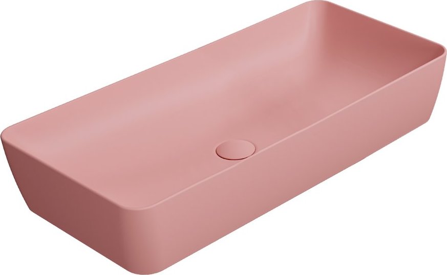 Раковина накладная GSI NUBES 904024 800 мм х 400 мм, без перелива, без отверстия под смеситель, цвет матовый Blush