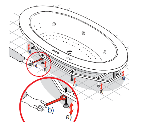 Встраиваемая акриловая  ванна  Laufen  Alessi One  2.4397.0.000.675.1, гидро-, аэромассаж LED подсветка, 2030x1020х575 мм, без панели,  каркас с ножками, белая