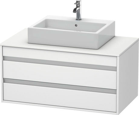 Тумба подвесная под раковину Duravit Ketho 6655 18 с двумя выдвижными ящиками, белый матовый