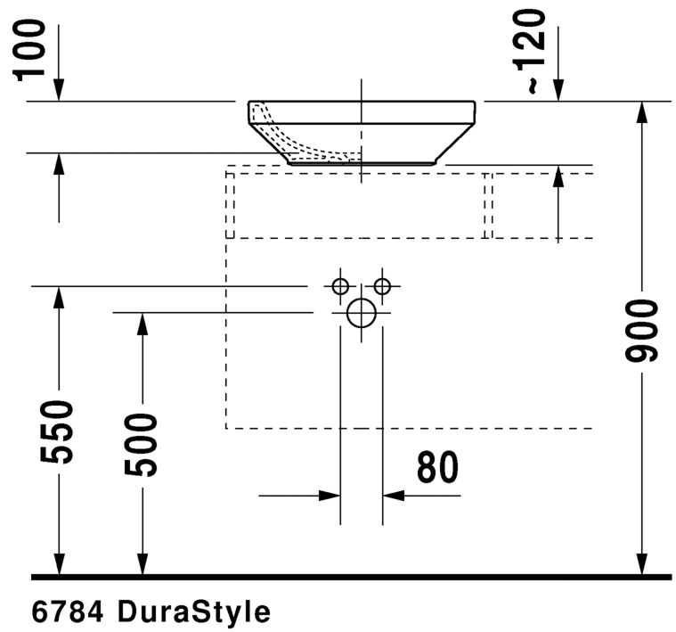 Раковина встраиваемая сверху Duravit durastyle 0349430000 43х43см