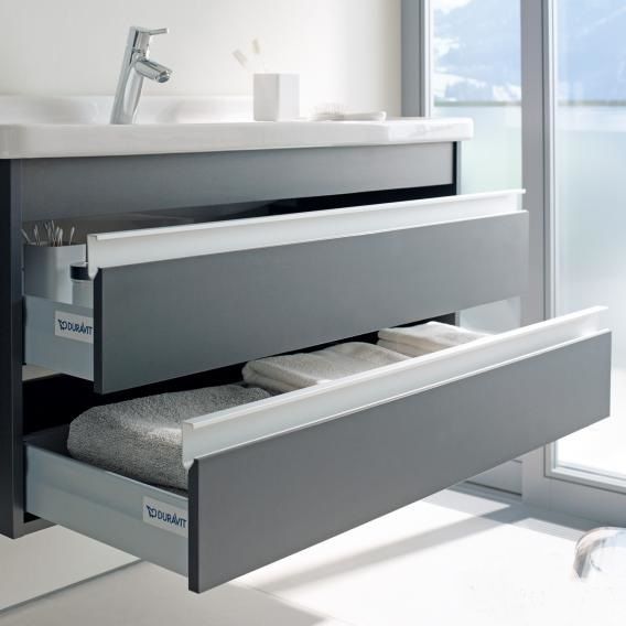 Тумба подвесная под раковину Duravit Ketho KT664504949 с двумя выдвижными ящиками, графит матовый