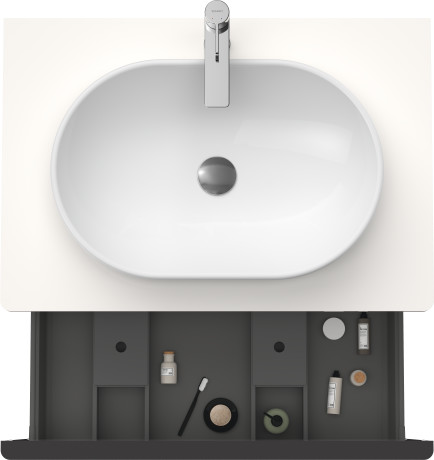 Тумба подвесная под раковину DURAVIT D-Neo DE494702222 800 мм х 550 мм, с консолью, с одним выдвижным ящиком, белый глянцевый