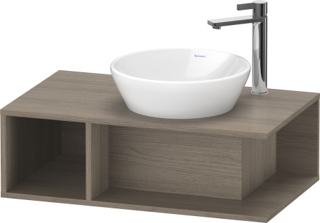 Тумба подвесная под раковину DURAVIT D-Neo DE493803535 800 мм х 480 мм, с консолью, с открытой полкой слева, дуб терра