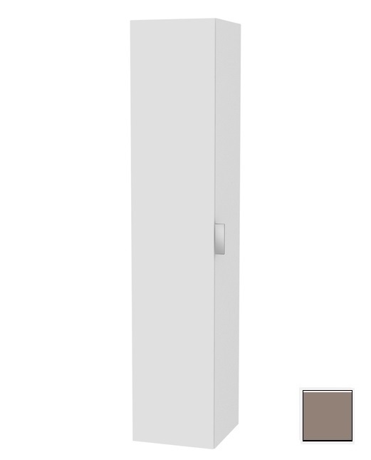 Шкаф - пенал высокий подвесной KEUCO EDITION 11 31331 370001 петли слева, 3 стеклянные полки, с бельевой корзиной, корпус/фасад структурный лак, трюфель
