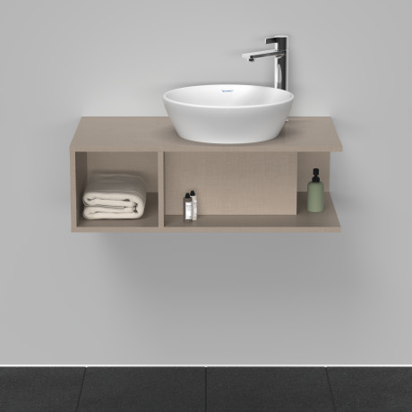 Тумба подвесная под раковину DURAVIT D-Neo DE493807575 800 мм х 480 мм, с консолью, с открытой полкой слева, лён