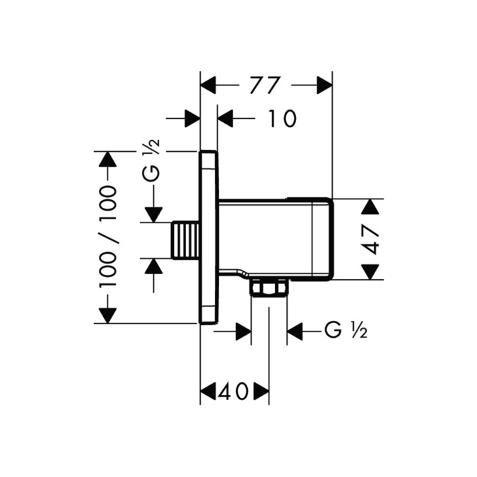 Шланговое подсоединение AXOR Urquiola 11626000 Porter Unit с держателем для душа хром