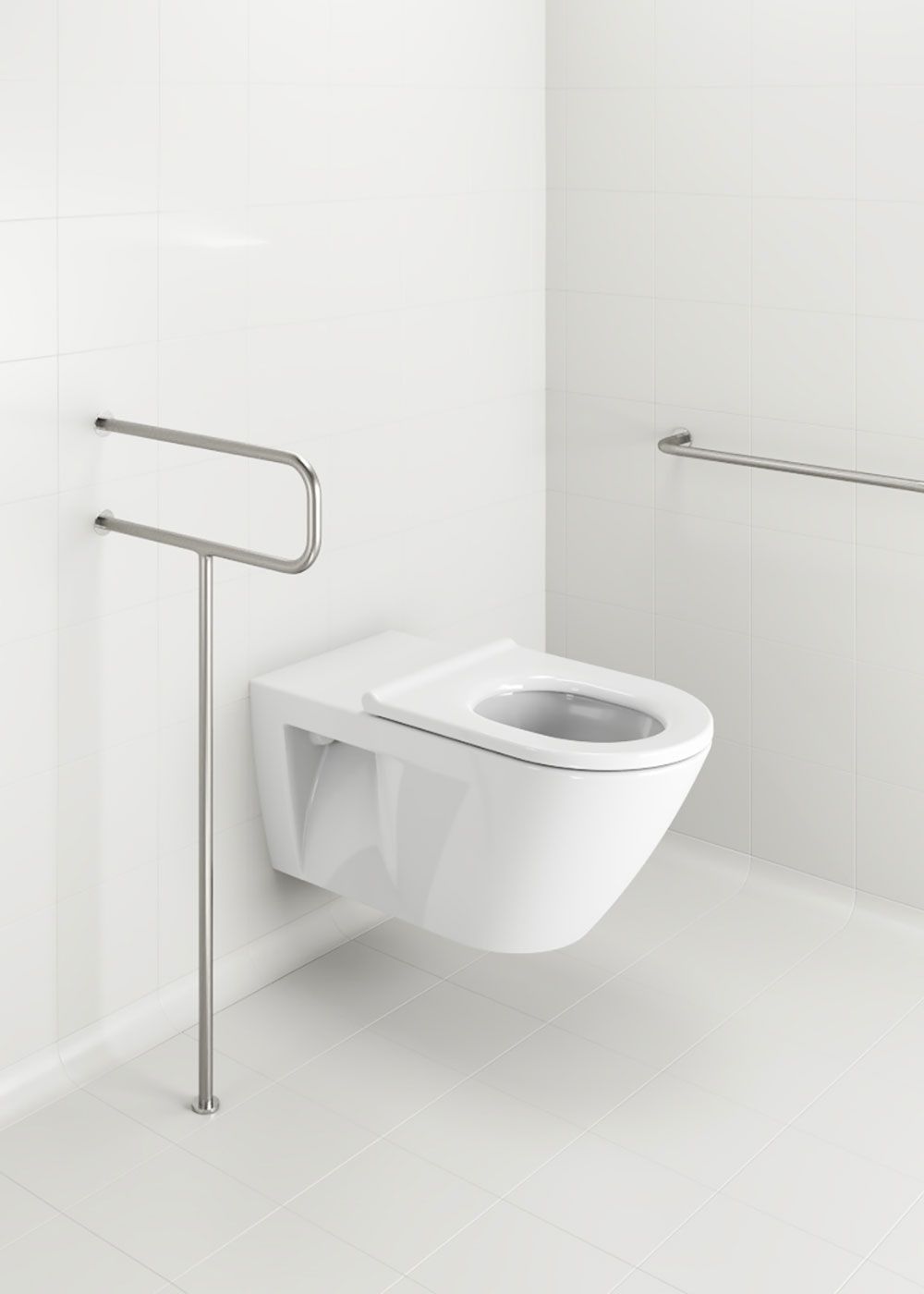 Унитаз подвесной безободковый для инвалидов GSI KUBE X 761511 370 мм х 700 мм, без крепления, белый глянцевый