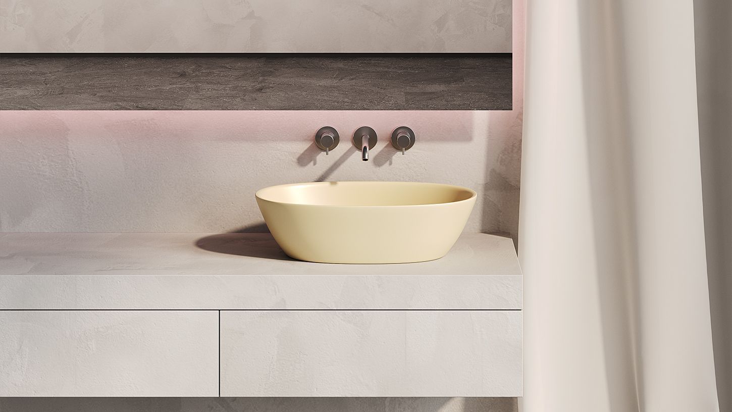 Раковина накладная овальная SALINI SOFIA 1101106G 335х560х150мм, S-Sense, без донного клапана, цвет Белый глянцевый