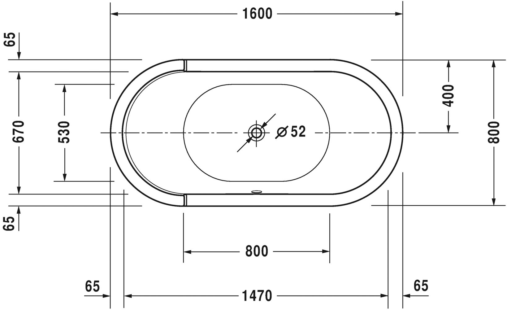 Акриловая ванна Duravit Starck 700409000000000 1600 мм х 800 мм, c двумя наклонами для спины, с акриловой панелью и ножками, отдельно стоящая, белая