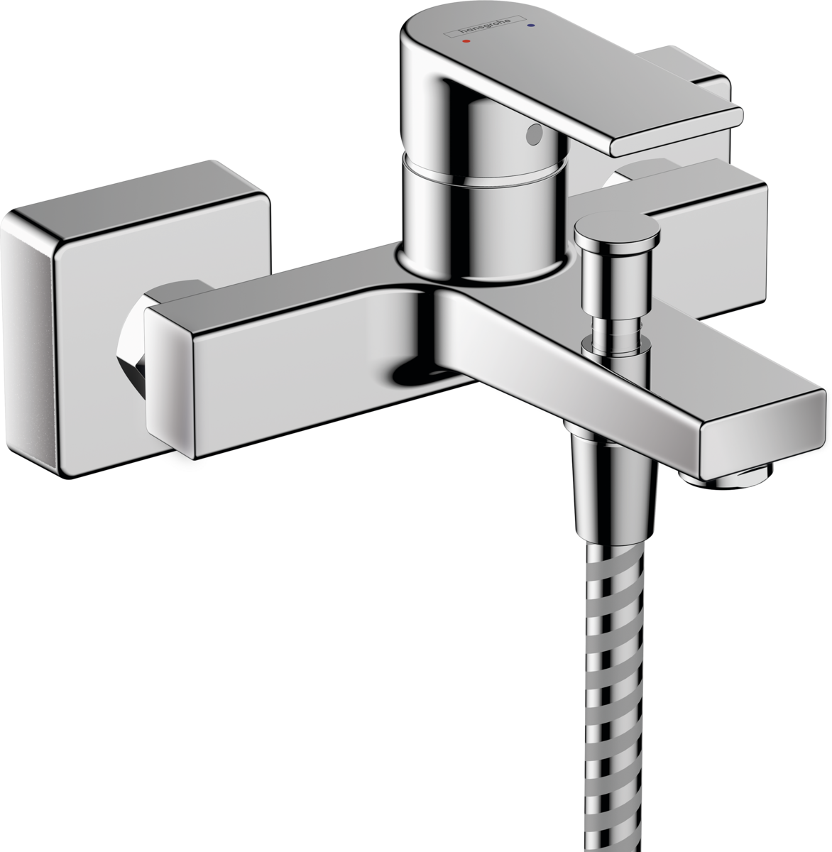 Смеситель для ванны однорычажный HANSGROHE Vernis Shape 71453000 внешнего монтажа, 2 уровня расхода воды, хром