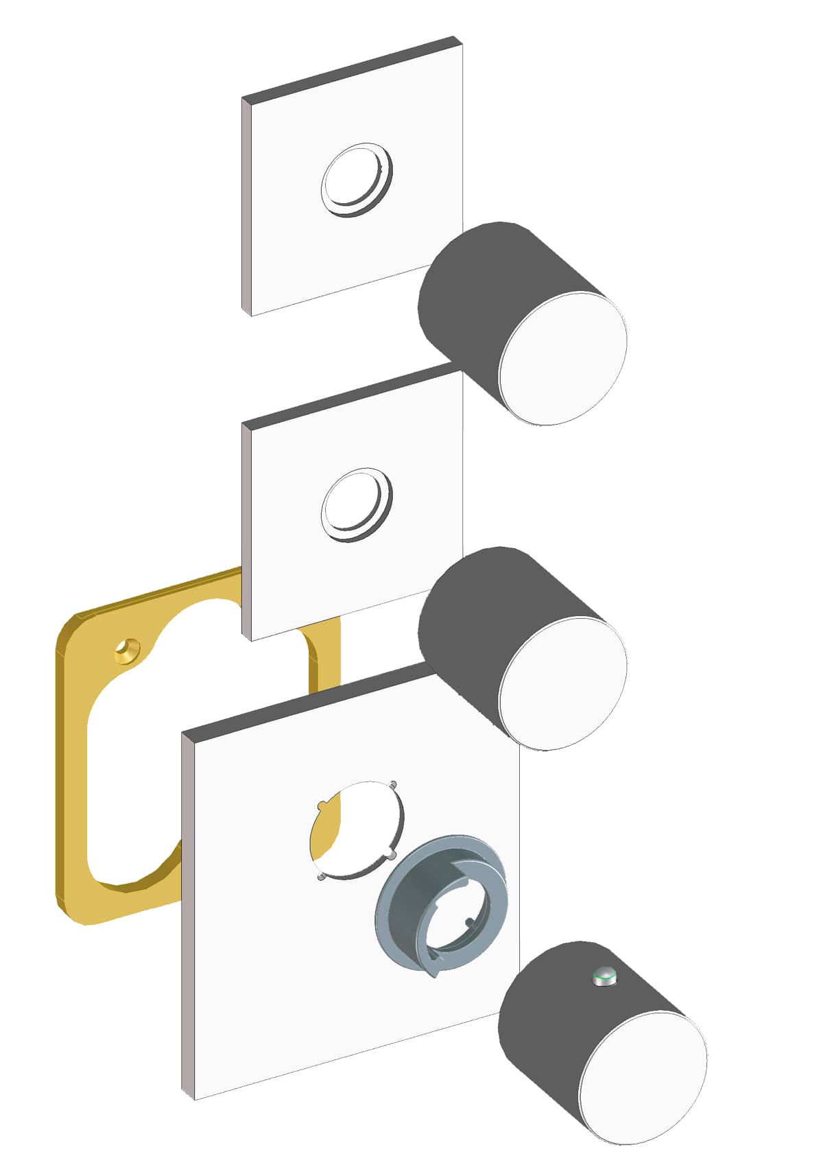 Термостатический смеситель для душа с высокой пропускной способностью Bossini Oki Z031203.030 Хром