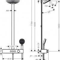 Душевая система с термостатом для душа Hansgrohe Pulsify S 24241700 Showerpipe 260 2 jet, с EcoSmart, матовый белый