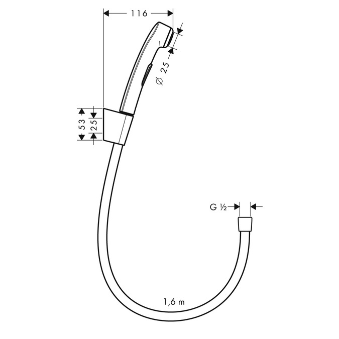 Гигиенический душ Hansgrohe 32128000 Хром