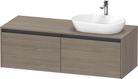  Тумба подвесная под раковину справа DURAVIT KETHO.2 K24888R35350000 550 мм х 1400 мм х 459 мм, дуб терра