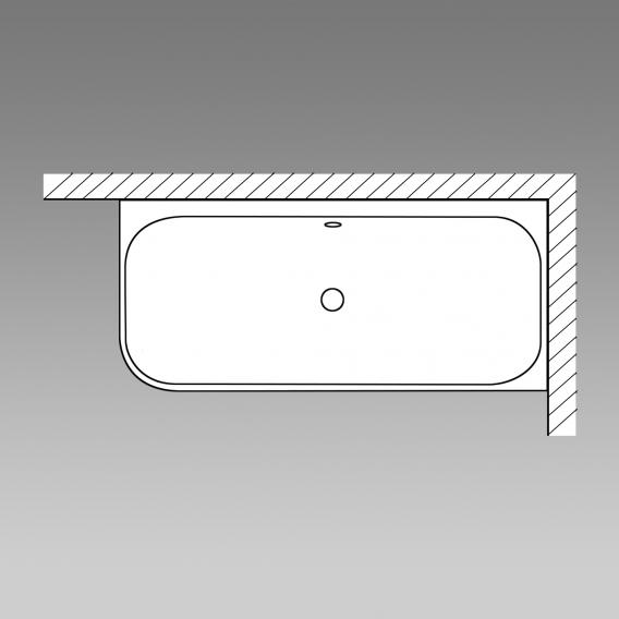 Акриловая ванна Duravit Paiova 5 700395000000000 1770 х 1300 c двумя разными наклонами спинки, с бесшовной акриловой панелью и рамой, угловая, белая