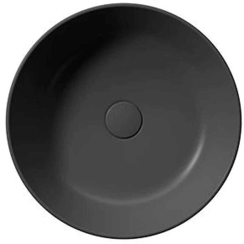 Раковина накладная круглая GSI KUBE X 942726 450 мм х 450 мм, без отверстия под смеситель, Чёрный матовый Ardesia