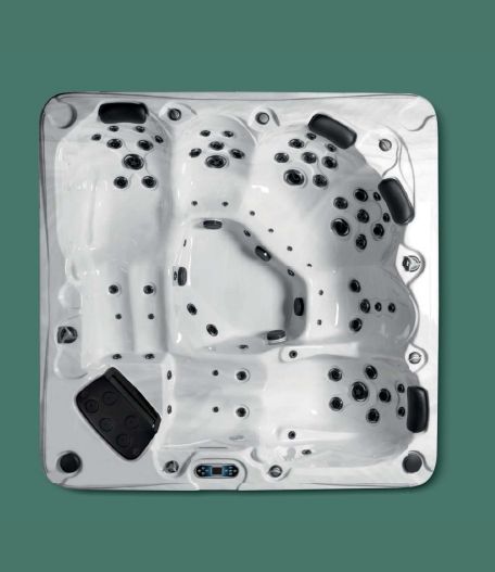 Бассейн с гидромассажем GRUPPO TREESSE RODAS STANDART PROD01BP 2300 мм х 2300 мм х 870 мм, с фильтрацией, хромотерапией и дезинфекцией, аромоерапией, белый/серый