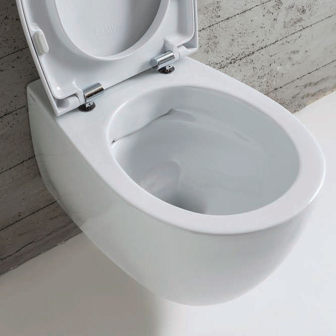 Унитаз подвесной безободковый GLOBO 4ALL MDS03BI 360 мм х 540 мм, с креплением, белый глянцевый