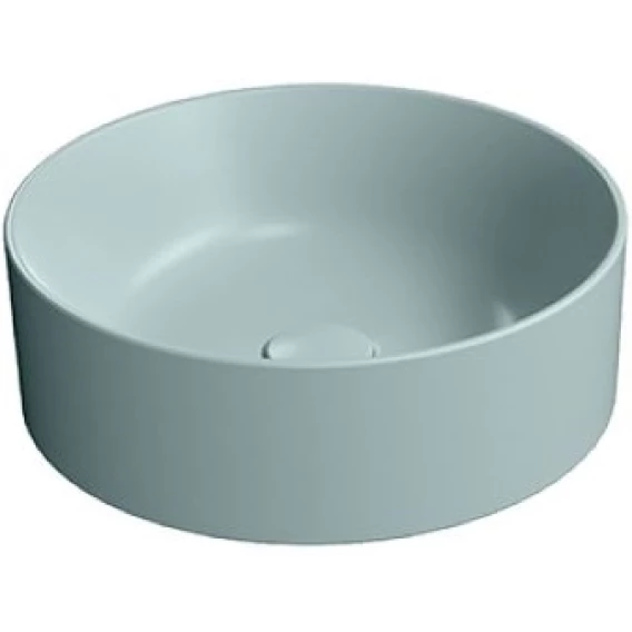 Раковина - чаша накладная круглая GSI KUBE X 942615 400 мм х 400 мм, без отверстия под смеситель, без перелива, цвет Ghiaccio Matte