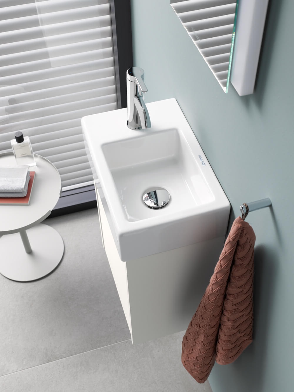 Тумба подвесная под раковину DURAVIT KETHO.2 K25060R07070000 292 мм х 410 мм х 440 мм, с 1 дверцей, петли справа, бетонно-серый матовый