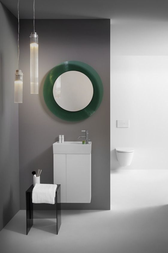 Зеркало круглое   Laufen  Kartell  3.8633.1.092.000.1  78 см, рама пластик зеленый изумрудный