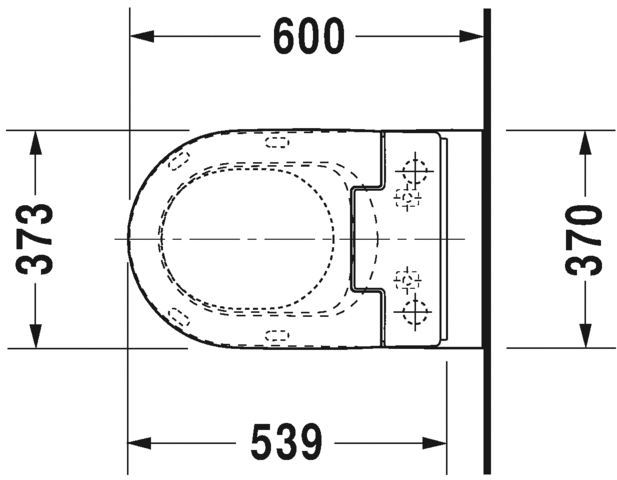 Унитаз напольный приставной Duravit Me by Starck 2169590000 с вертикальным смывом, для SensoWash, с креплением, белый 