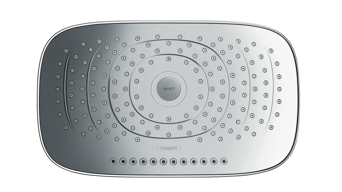 Верхний душ с держателем Hansgrohe Raindance Select E 300 3 Jet 26468400 Белый/Хром