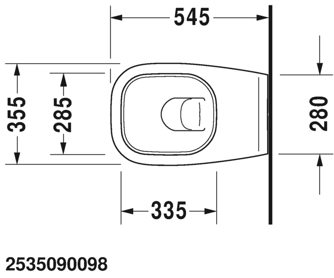 Подвесной унитаз Duravit D-Code 45350900A1 54 см с сиденьем (комплект)