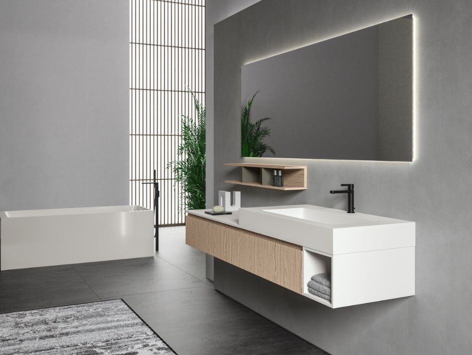 Зеркало прямоугольное с LED подсветкой BMT GALAXY 801404080010/801999000030 800х729х30 мм