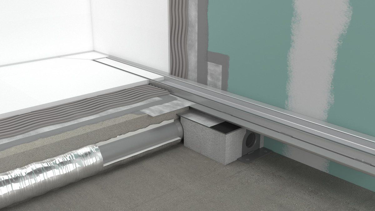 Универсальная скрытая часть для линейных сливов Ubox НANSGROHE RainDrain 01001180 стандартная установка, гидрозавтвор 50 мм
