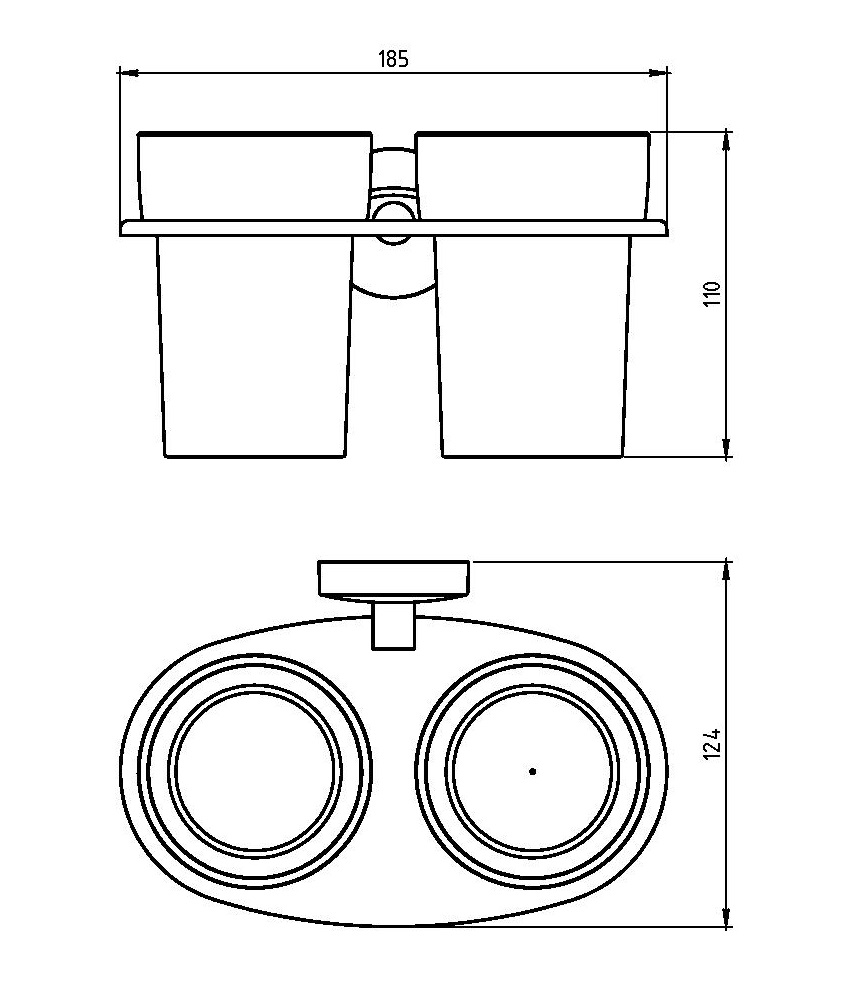 РАСПРОДАЖА Двойной держатель стакана для зубных щеток Novaservis Metalia 11 0157.0 хром