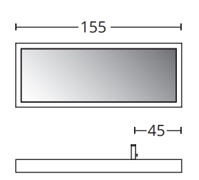 Зеркало прямоугольное с подсветкой для ванной комнаты BMT IKON 801 423 155 01   1550х600х35 мм, серый