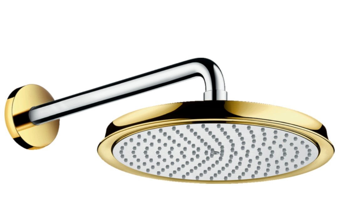 Верхний душ настенный HANSGROHE Raindance Classic 27424090 270 мм, цвет Хром/Золото