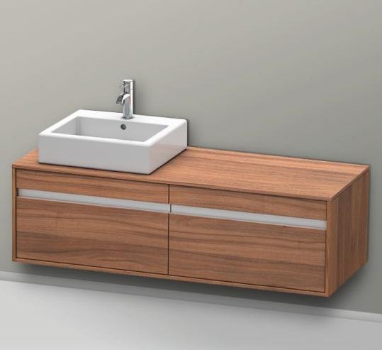 Тумба подвесная под раковину Duravit Ketho KT6697L7979 с дакмя выдвижными ящиками, орех натуральный