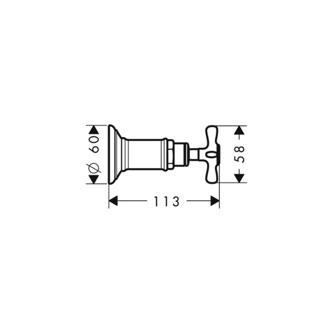 Наружная часть для запорных вентилей 1/2" и 3/4" AXOR Montreux 16871000 Хром