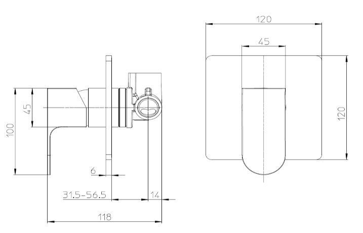 Внешняя часть однорычажного встраиваемого смесителя BOSSINI GILLO Z00736.022 на 1 выход, цвет Античная бронза
